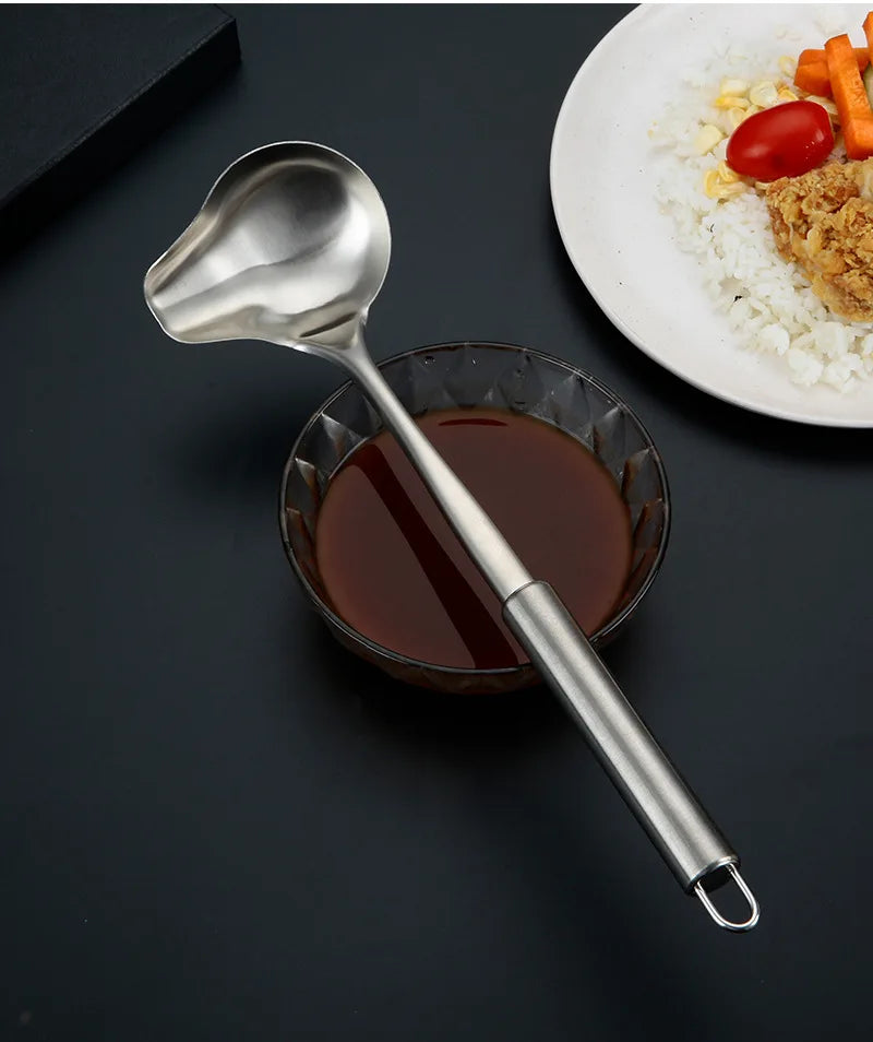 Duck Mouth Stainless Steel Soup Ladle - Stylish & Durable Kitchen Tool