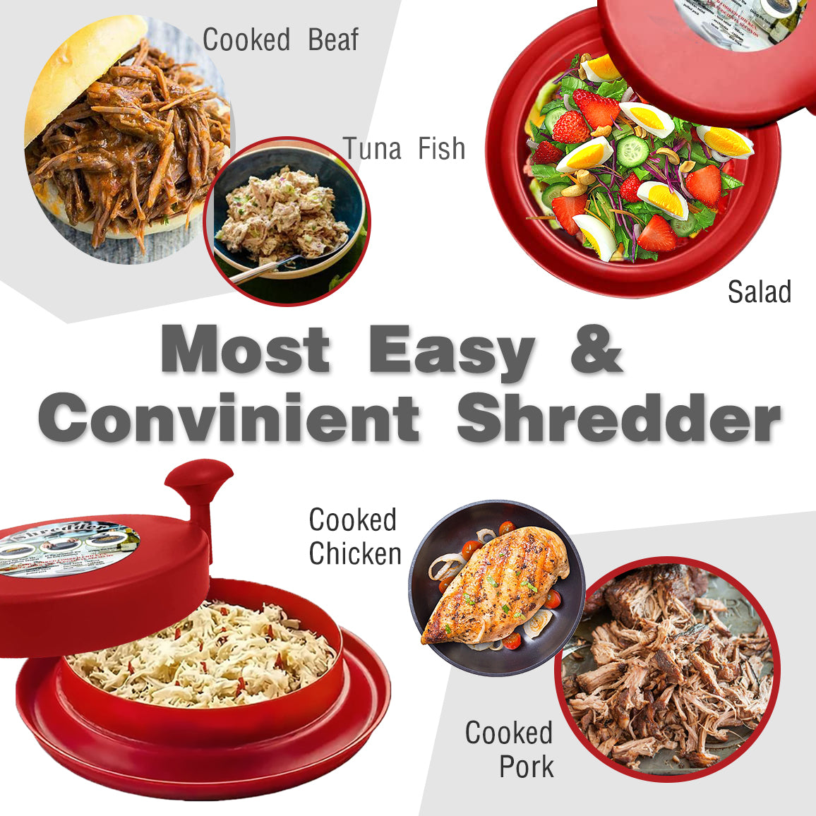 Manual Chicken Shredder Machine - Food Alternate to Bear Claws, for Pulled Pork, Beef and Chicken