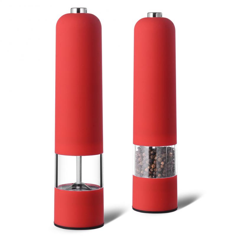 Automatic Salt Pepper Grinder Electric Plastic Ceramic Burr Mill For Herb Pepper Spice Adjustable Household Kitchen Gadgets