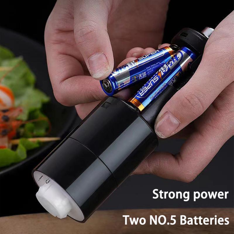 Automatic Salt Pepper Grinder Electric Plastic Ceramic Burr Mill For Herb Pepper Spice Adjustable Household Kitchen Gadgets