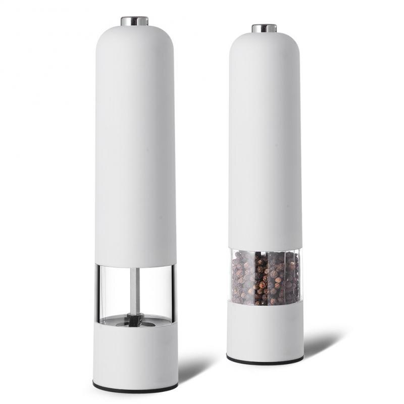 Automatic Salt Pepper Grinder Electric Plastic Ceramic Burr Mill For Herb Pepper Spice Adjustable Household Kitchen Gadgets