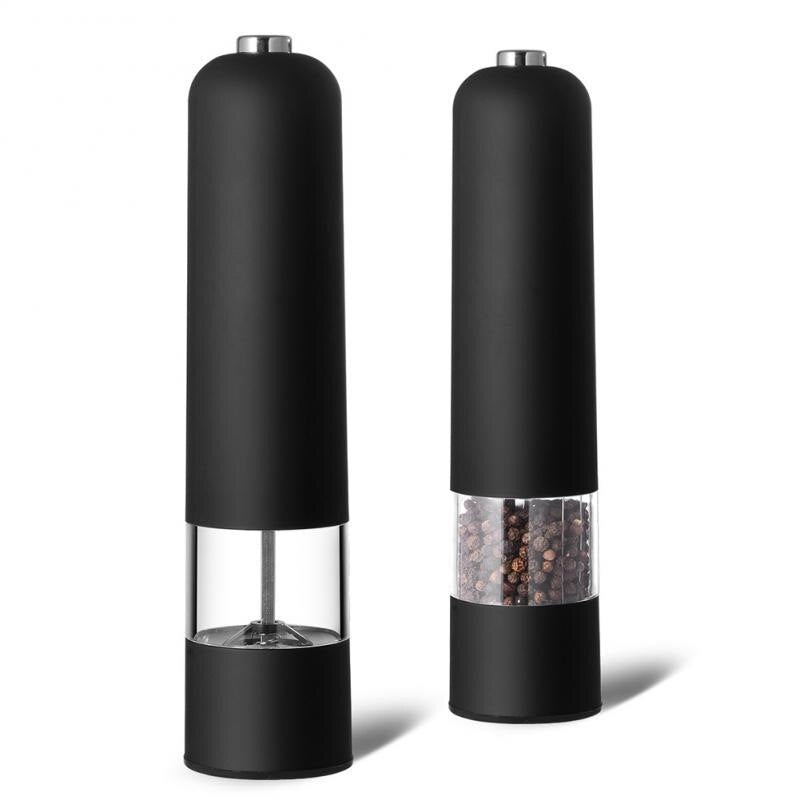 Automatic Salt Pepper Grinder Electric Plastic Ceramic Burr Mill For Herb Pepper Spice Adjustable Household Kitchen Gadgets