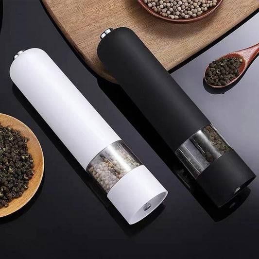 Automatic Salt Pepper Grinder Electric Plastic Ceramic Burr Mill For Herb Pepper Spice Adjustable Household Kitchen Gadgets