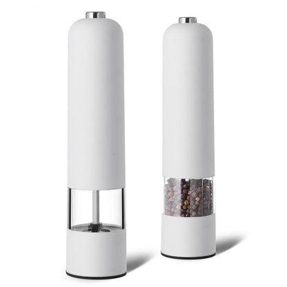 Automatic Salt Pepper Grinder Electric Plastic Ceramic Burr Mill For Herb Pepper Spice Adjustable Household Kitchen Gadgets